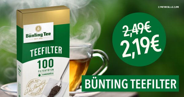 Bünting Tee Filter für 2,19€ statt 2,49€ | © Bünting Tee Filter für 2,19€ statt 2,49€