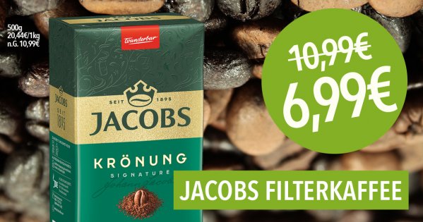 Jacobs Filterkaffe für 6,99 statt  10,99€ | © Jacobs Filterkaffe für 6,99 statt  10,99€